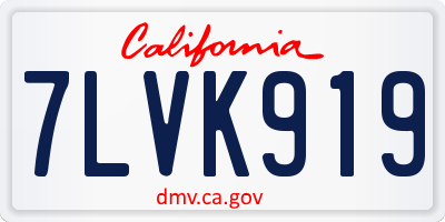 CA license plate 7LVK919
