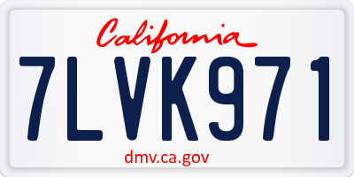 CA license plate 7LVK971