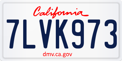 CA license plate 7LVK973