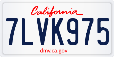 CA license plate 7LVK975