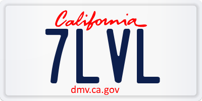 CA license plate 7LVL