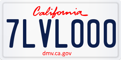 CA license plate 7LVL000