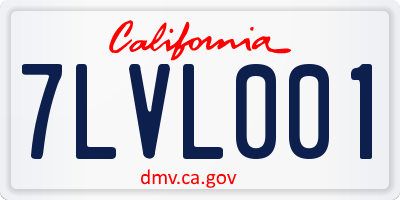 CA license plate 7LVL001