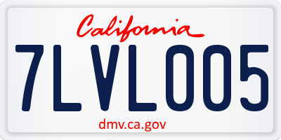 CA license plate 7LVL005