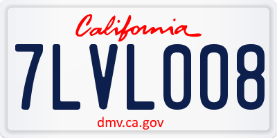 CA license plate 7LVL008