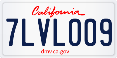 CA license plate 7LVL009