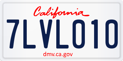 CA license plate 7LVL010