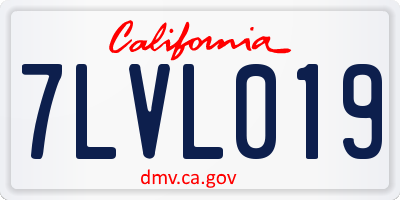 CA license plate 7LVL019