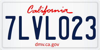 CA license plate 7LVL023
