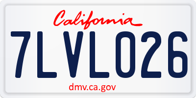 CA license plate 7LVL026