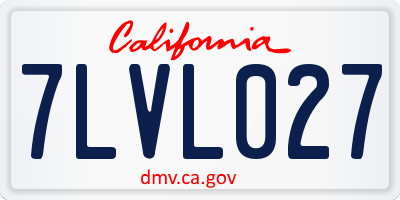 CA license plate 7LVL027