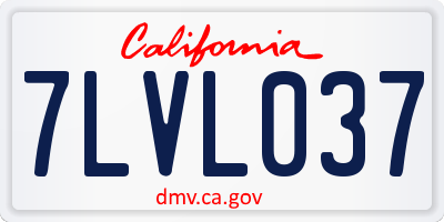 CA license plate 7LVL037