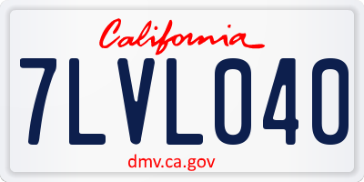CA license plate 7LVL040