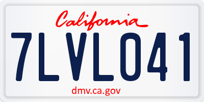 CA license plate 7LVL041