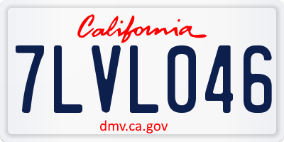 CA license plate 7LVL046