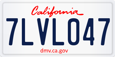CA license plate 7LVL047