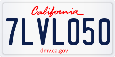 CA license plate 7LVL050