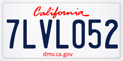 CA license plate 7LVL052