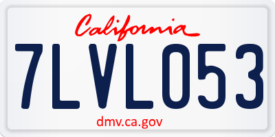CA license plate 7LVL053