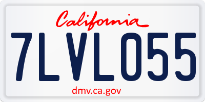 CA license plate 7LVL055