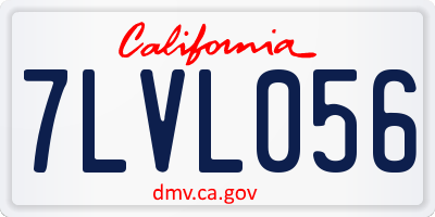 CA license plate 7LVL056