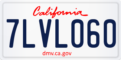 CA license plate 7LVL060