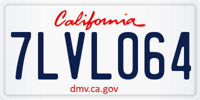 CA license plate 7LVL064