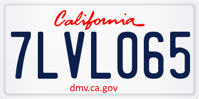 CA license plate 7LVL065