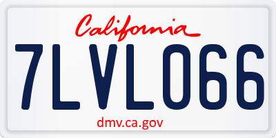 CA license plate 7LVL066