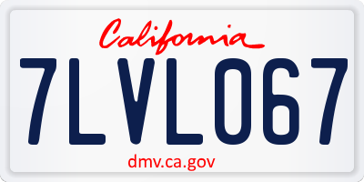 CA license plate 7LVL067