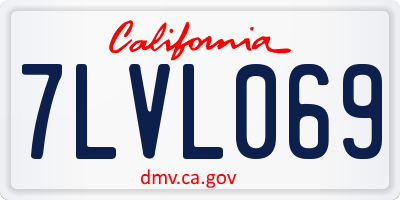 CA license plate 7LVL069