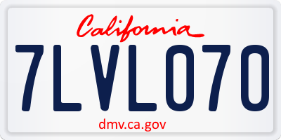 CA license plate 7LVL070