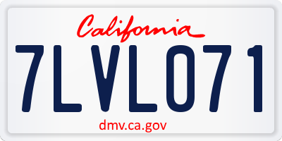 CA license plate 7LVL071