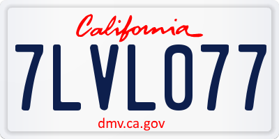 CA license plate 7LVL077