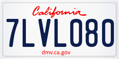 CA license plate 7LVL080