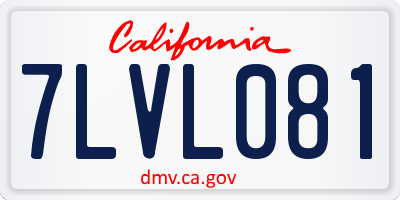 CA license plate 7LVL081