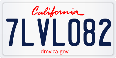 CA license plate 7LVL082