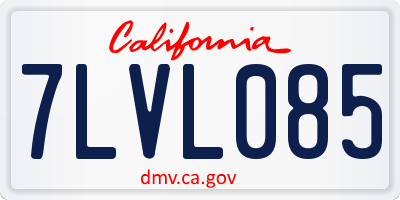CA license plate 7LVL085