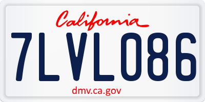 CA license plate 7LVL086