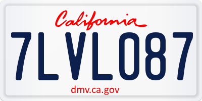 CA license plate 7LVL087