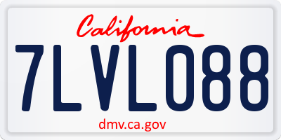 CA license plate 7LVL088