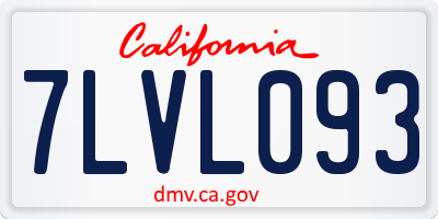 CA license plate 7LVL093