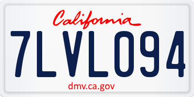 CA license plate 7LVL094