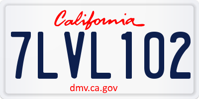 CA license plate 7LVL102