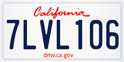 CA license plate 7LVL106
