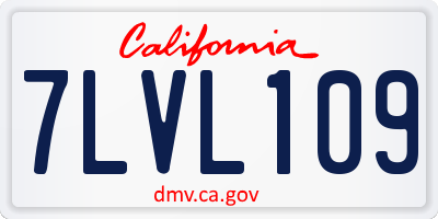 CA license plate 7LVL109