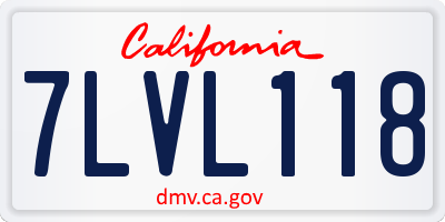 CA license plate 7LVL118