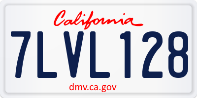 CA license plate 7LVL128