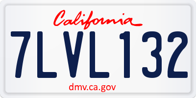 CA license plate 7LVL132