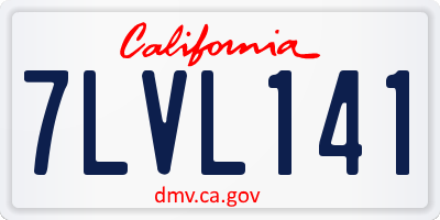 CA license plate 7LVL141